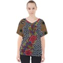 Aboriginal Art - Meeting Places V-Neck Dolman Drape Top View1