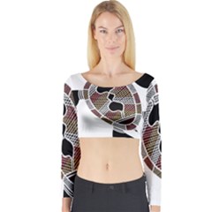 Aboriginal Art - Untitled Long Sleeve Crop Top by hogartharts