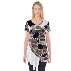 Aboriginal Art - Untitled Short Sleeve Tunic  by hogartharts