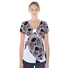 Aboriginal Art - Untitled Short Sleeve Front Detail Top by hogartharts