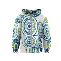 Aboriginal Art - Turtle Black Kids  Zipper Hoodie