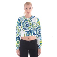 Aboriginal Art - Crocodile Cropped Sweatshirt