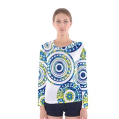 Aboriginal Art - Circles Paisley  Women s Long Sleeve Tee