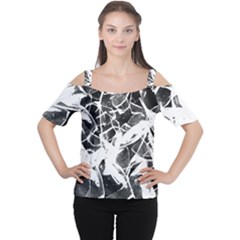 Broken Glass  Cutout Shoulder Tee