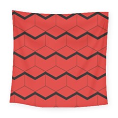 Red Box Pattern Square Tapestry (large)