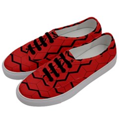 Red Box Pattern Men s Classic Low Top Sneakers by berwies