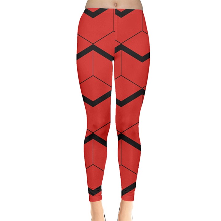 red box pattern Leggings 