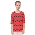 red box pattern Kids  Quarter Sleeve Raglan Tee View1