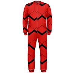 Red Box Pattern Onepiece Jumpsuit (men) 