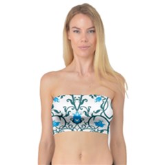 Art Nouveau, Art Deco, Floral,vintage,blue,green,white,beautiful,elegant,chic,modern,trendy,belle Époque Bandeau Top by NouveauDesign