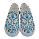 Art nouveau, art deco, floral,vintage,blue,green,white,beautiful,elegant,chic,modern,trendy,belle époque Women s Canvas Slip Ons View1