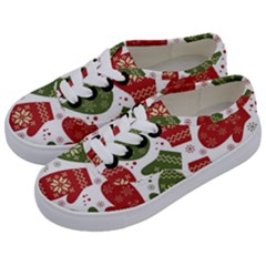 Winter Snow Mittens Kids  Classic Low Top Sneakers by allthingseveryone