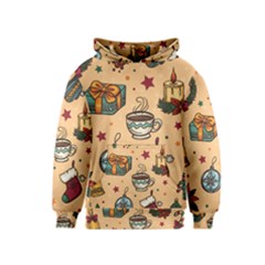 Cute Vintage Christmas Pattern Kids  Pullover Hoodie