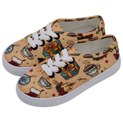 Cute Vintage Christmas Pattern Kids  Classic Low Top Sneakers by allthingseveryone