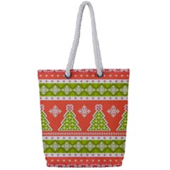 Christmas Tree Ugly Sweater Pattern Full Print Rope Handle Bag (small)