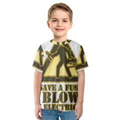 Save A Fuse Blow An Electrician Kids  Sport Mesh Tee