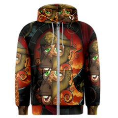 Funny Giraffe With Helmet Men s Zipper Hoodie by FantasyWorld7