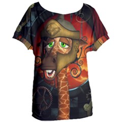 Funny Giraffe With Helmet Women s Oversized Tee by FantasyWorld7