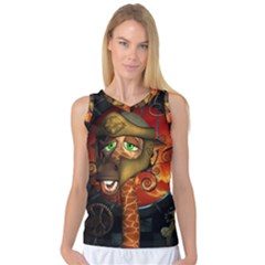 Funny Giraffe With Helmet Women s Basketball Tank Top by FantasyWorld7