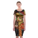 Funny Giraffe With Helmet Classic Short Sleeve Midi Dress View1