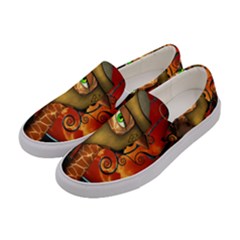 Funny Giraffe With Helmet Women s Canvas Slip Ons by FantasyWorld7