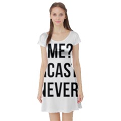 Me Sarcastic Never Short Sleeve Skater Dress by FunnyShirtsAndStuff