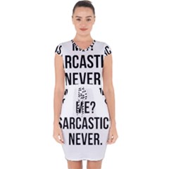 Me Sarcastic Never Capsleeve Drawstring Dress  by FunnyShirtsAndStuff