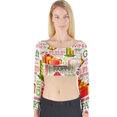 The Joys Of Christmas Long Sleeve Crop Top