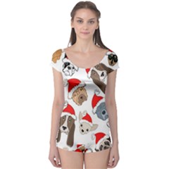 Christmas Puppies Boyleg Leotard  by allthingseveryone