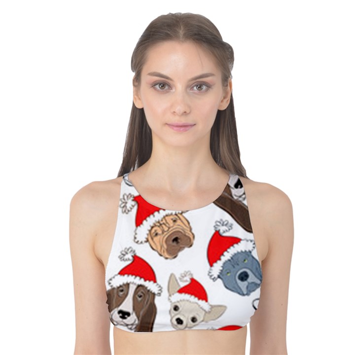 Christmas Puppies Tank Bikini Top