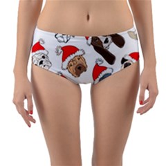 Christmas Puppies Reversible Mid-waist Bikini Bottoms by allthingseveryone