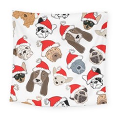 Christmas Puppies Square Tapestry (large) by allthingseveryone