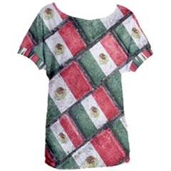 Mexican Flag Pattern Design Women s Oversized Tee by dflcprints