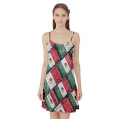 Mexican Flag Pattern Design Satin Night Slip by dflcprints