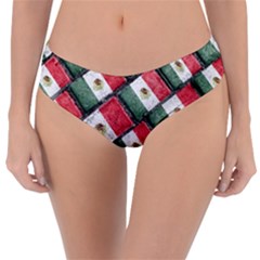 Mexican Flag Pattern Design Reversible Classic Bikini Bottoms by dflcprints