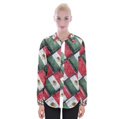 Mexican Flag Pattern Design Womens Long Sleeve Shirt