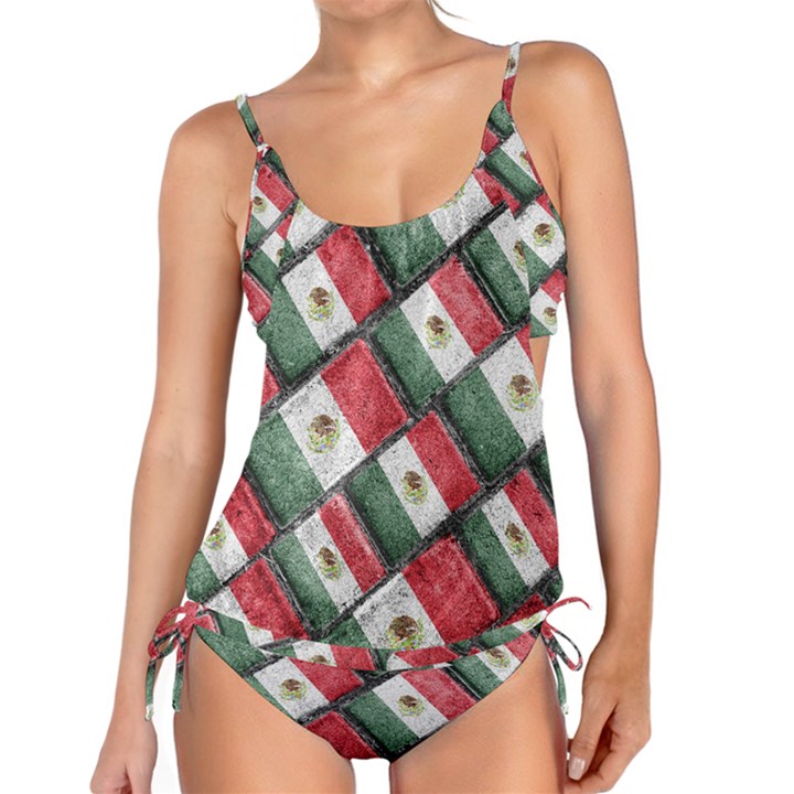 Mexican Flag Pattern Design Tankini Set