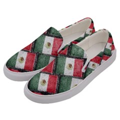 Mexican Flag Pattern Design Men s Canvas Slip Ons by dflcprints