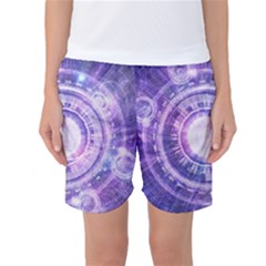 Blue Fractal Alchemy Hud For Bending Hyperspace Women s Basketball Shorts by jayaprime