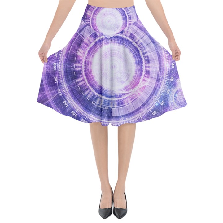 Blue Fractal Alchemy HUD for Bending Hyperspace Flared Midi Skirt