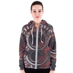 The Thousand And One Rings Of The Fractal Circus Women s Zipper Hoodie by jayaprime