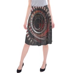 The Thousand And One Rings Of The Fractal Circus Midi Beach Skirt by jayaprime