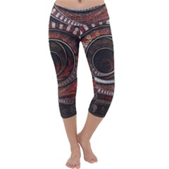 The Thousand And One Rings Of The Fractal Circus Capri Yoga Leggings by jayaprime