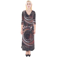 The Thousand And One Rings Of The Fractal Circus Quarter Sleeve Wrap Maxi Dress by jayaprime