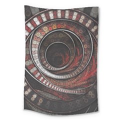 The Thousand And One Rings Of The Fractal Circus Large Tapestry by jayaprime