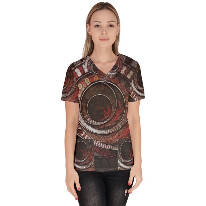 The Thousand and One Rings of the Fractal Circus Scrub Top