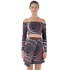 The Thousand And One Rings Of The Fractal Circus Off Shoulder Top With Skirt Set