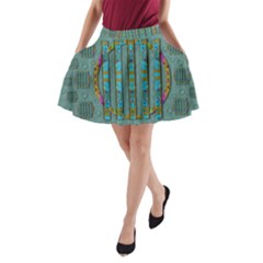 Freedom Is Every Where Just Love It Pop Art A-line Pocket Skirt by pepitasart