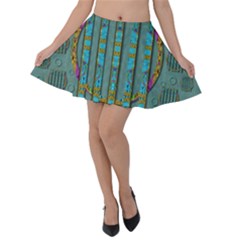 Freedom Is Every Where Just Love It Pop Art Velvet Skater Skirt