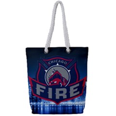 Chicago Fire With Skyline Full Print Rope Handle Bag (small)